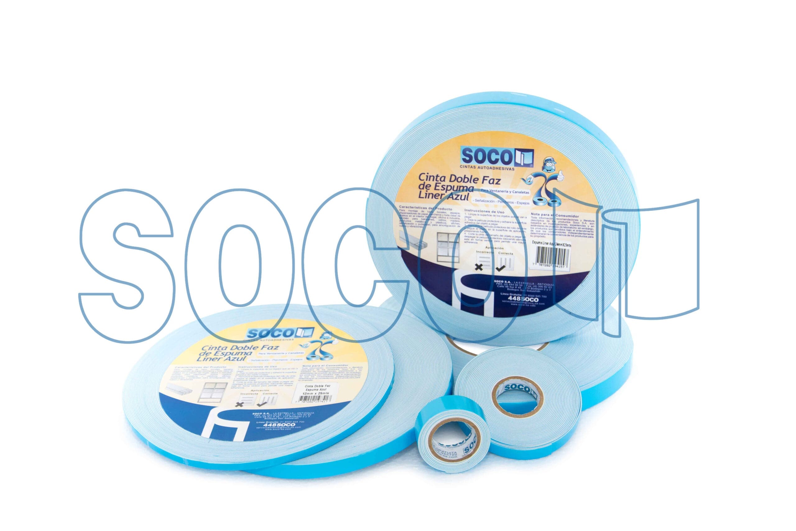 Cinta Doblez Faz Espuma Blanca Liner Azul